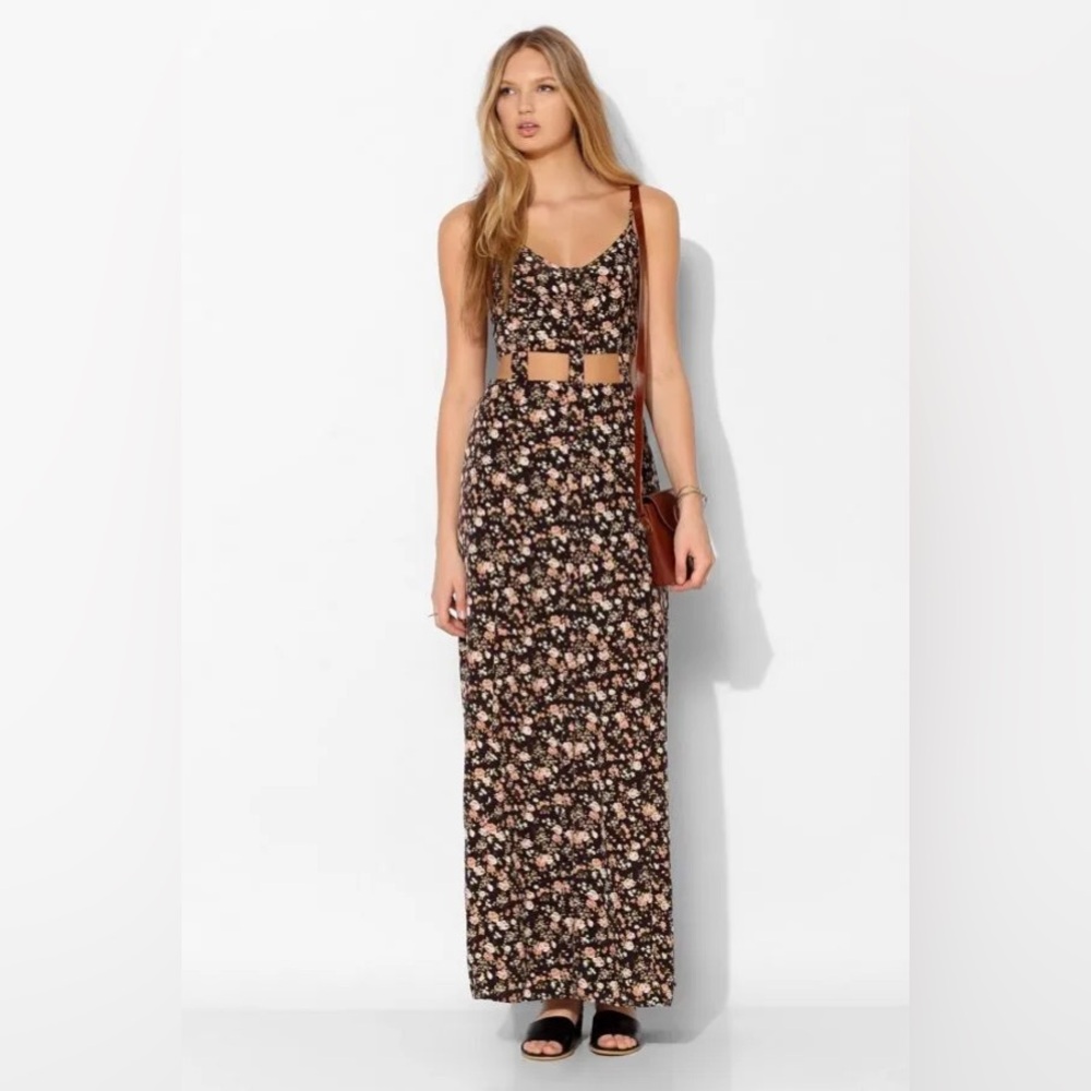 Pins and Needles midi printed cut out dress size XS